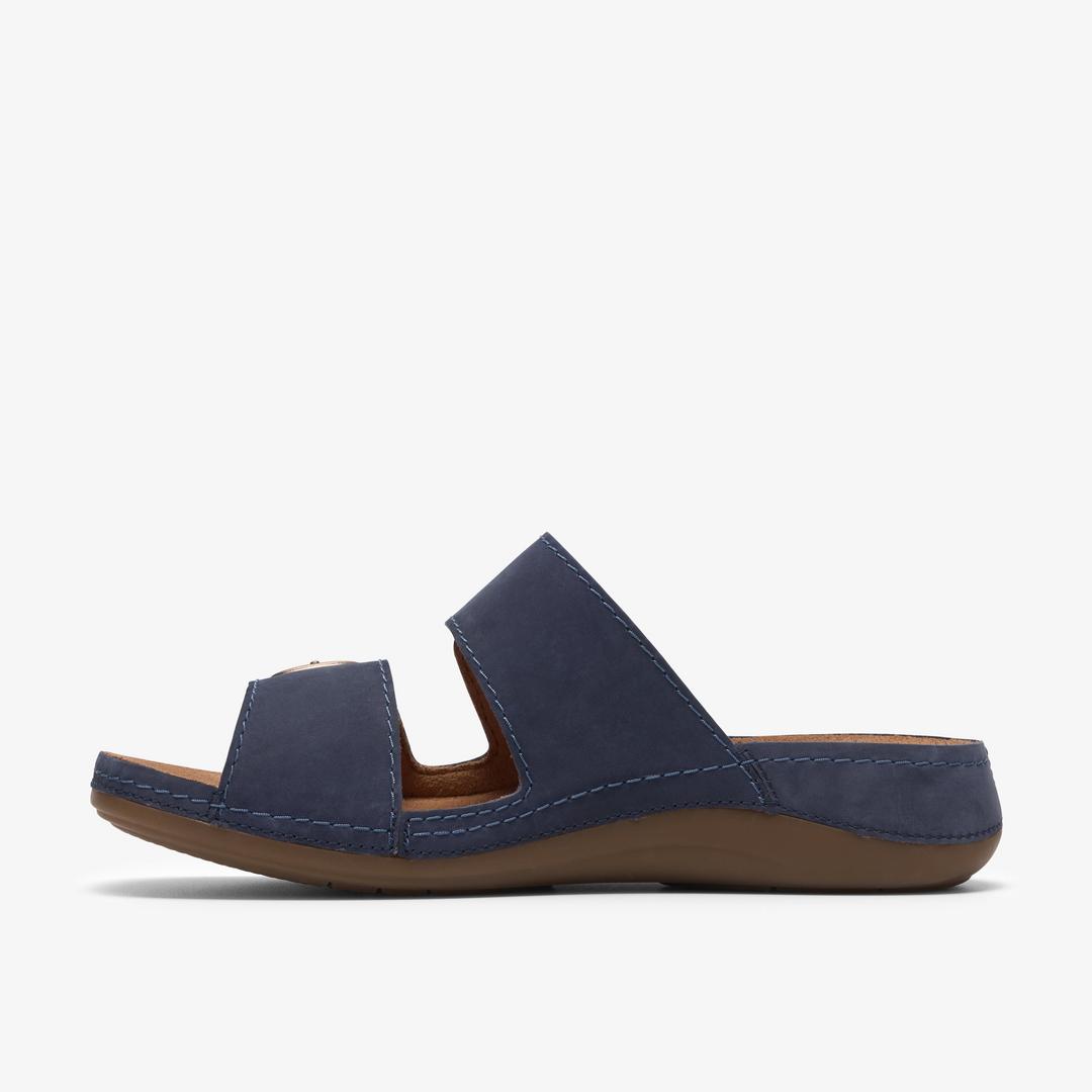Womens Cecily Step Navy Nubuck Flat Sandals - Image 3