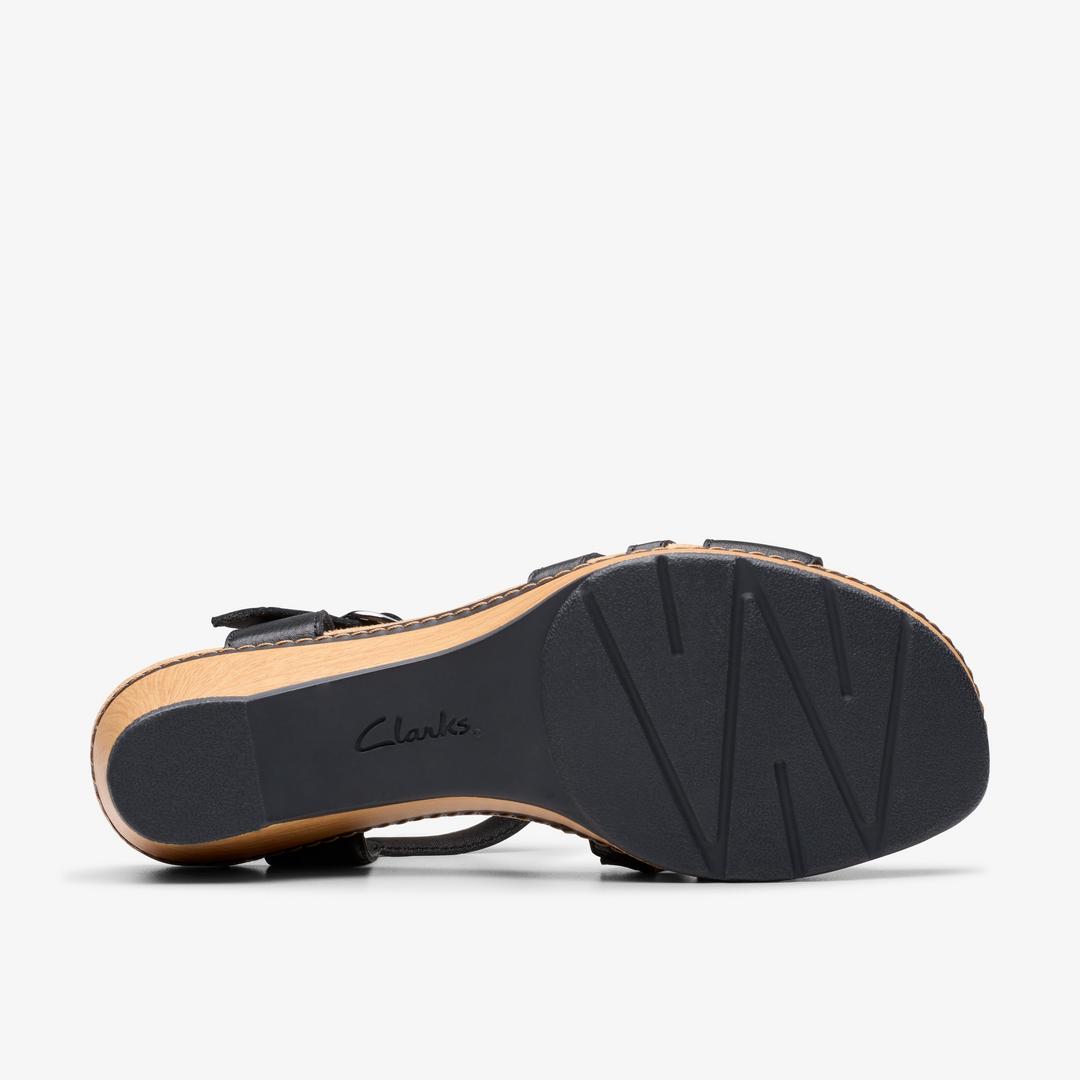 Women's Seannah Madi Black Leather Wedges - Image 3