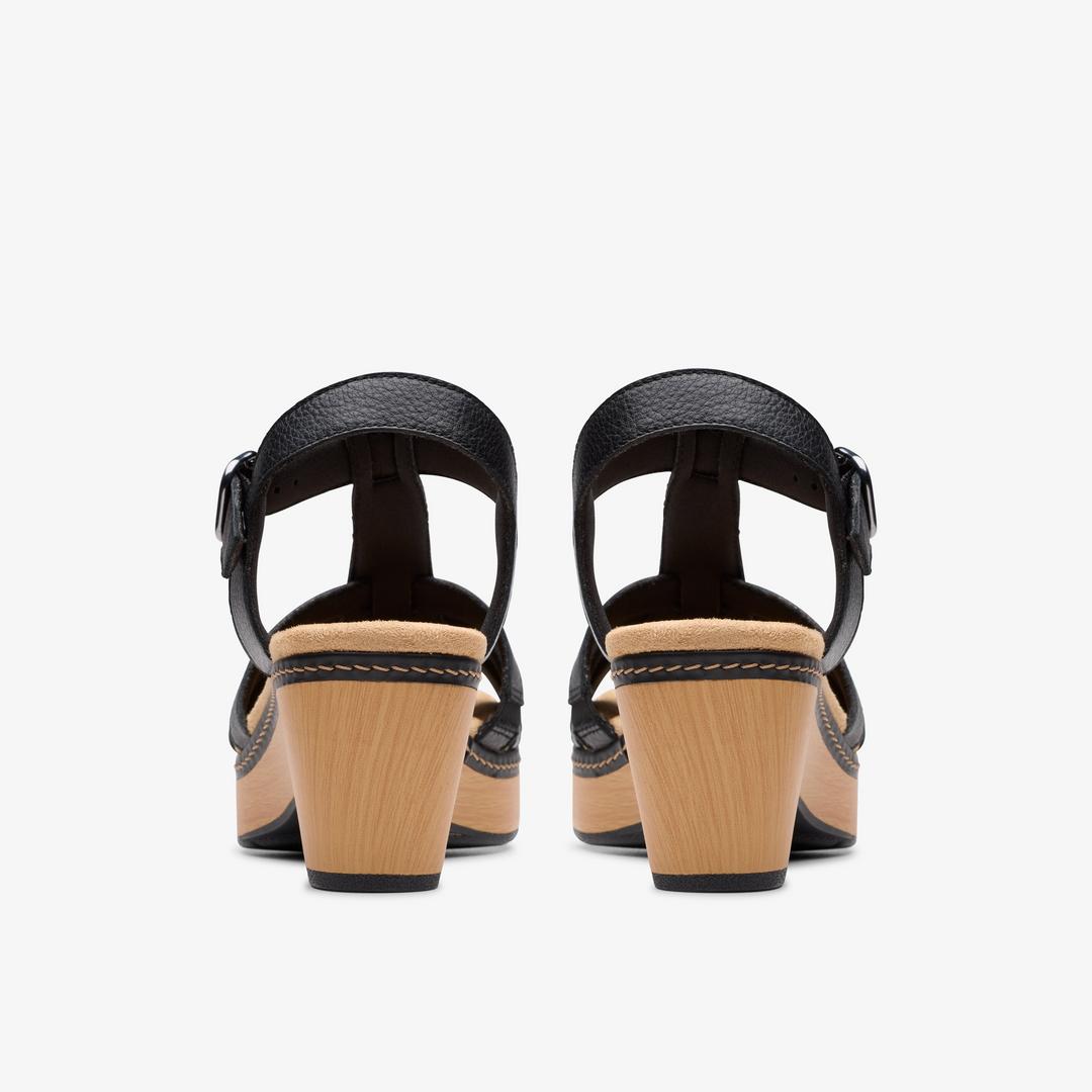 Women's Seannah Madi Black Leather Wedges - Image 5