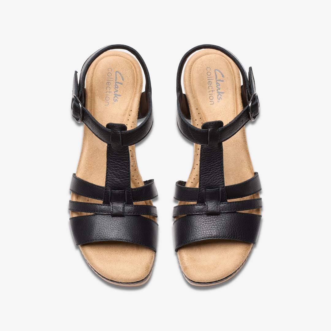 Women's Seannah Madi Black Leather Wedges - Image 6