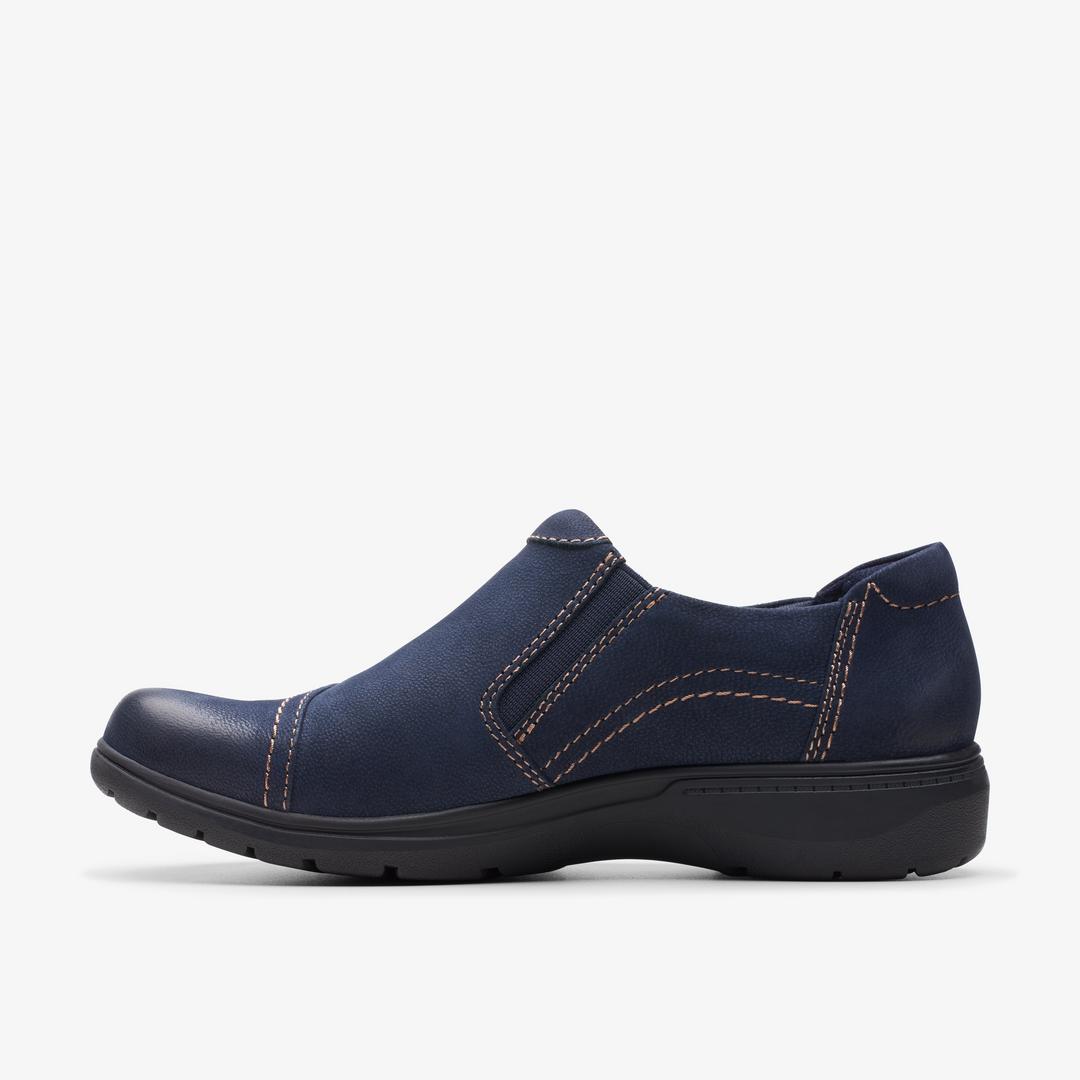 Womens Carleigh Ray Navy Nubuck Slip Ons - Image 2