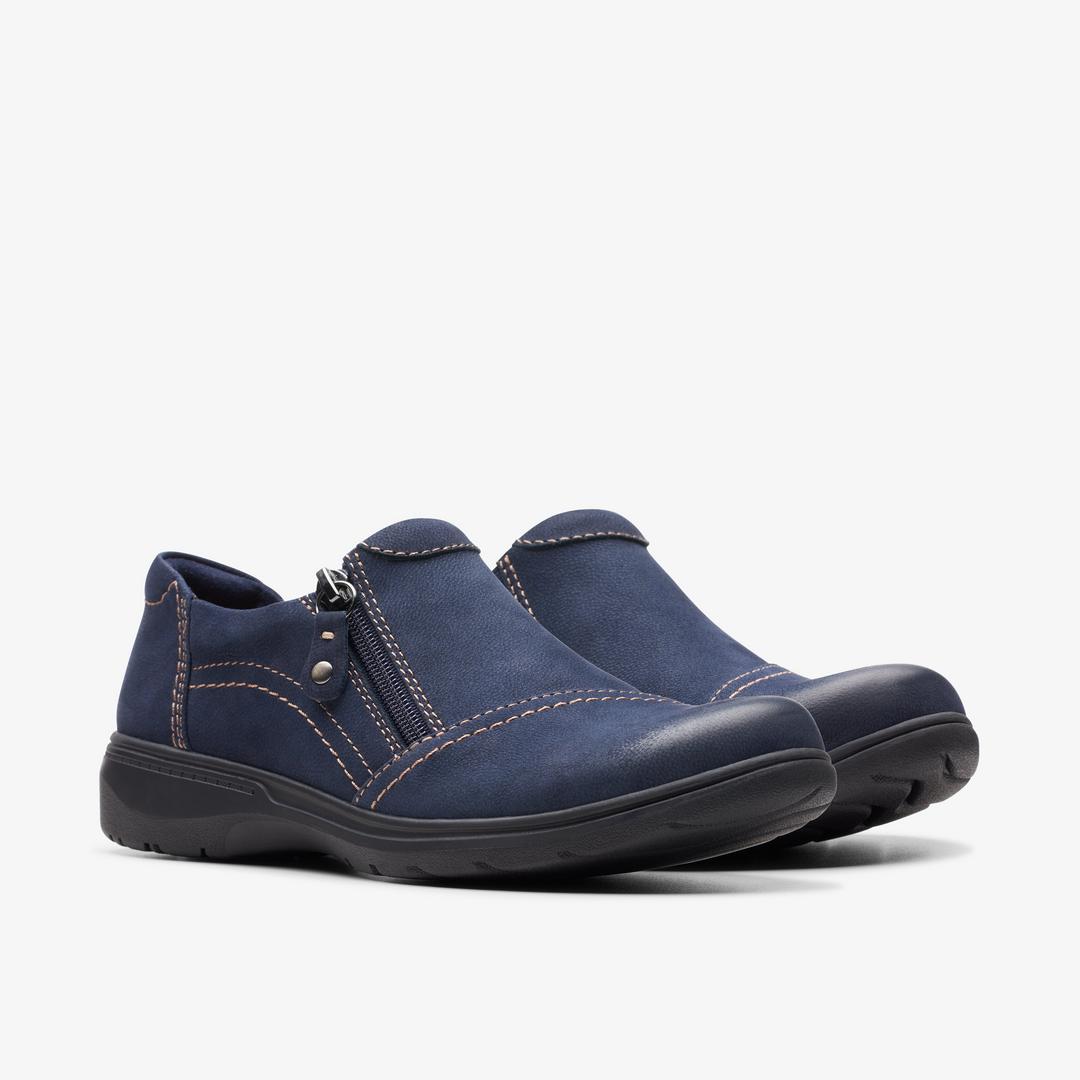 Womens Carleigh Ray Navy Nubuck Slip Ons - Image 4