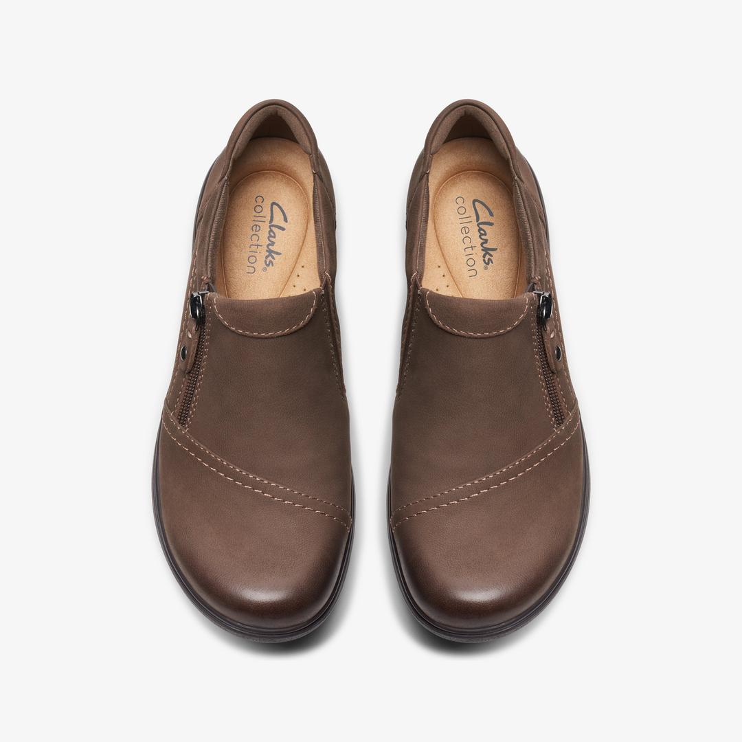 Womens Carleigh Ray Taupe Nubuck Slip Ons - Image 6