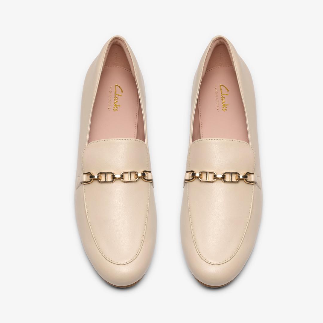 Womens Tamna Iris White Leather Loafer - Image 6