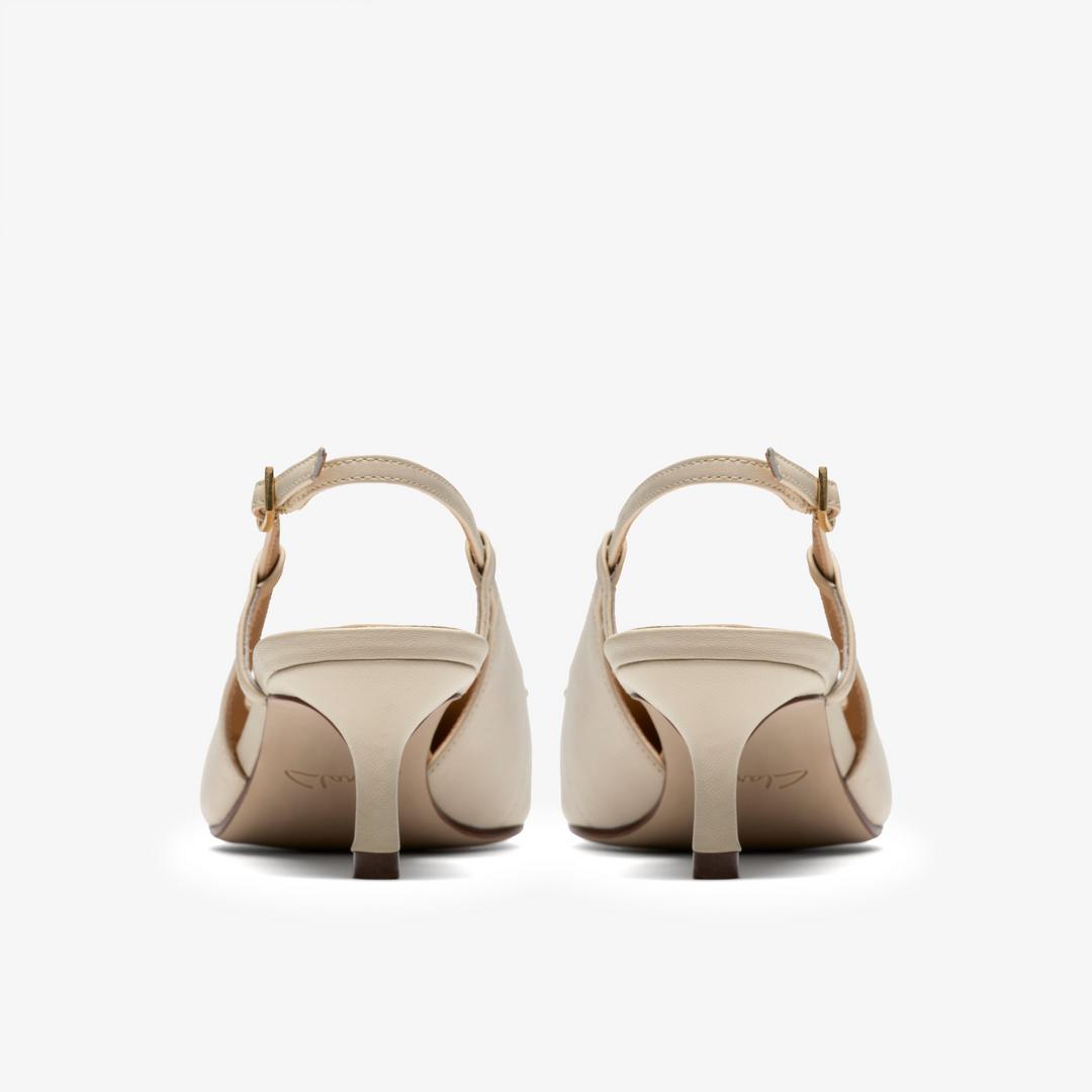 Womens Zarey Bow Cream Leather Pumps - Image 6