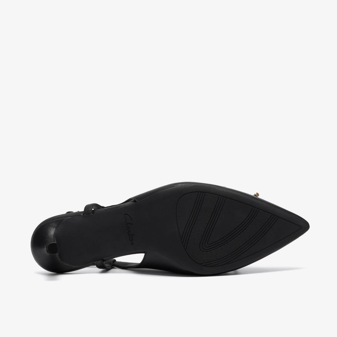 Womens Zarey Bow Black Leather Pumps - Image 3