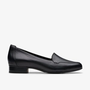 Womens Krystine Lily Black Leather Slip-Ons