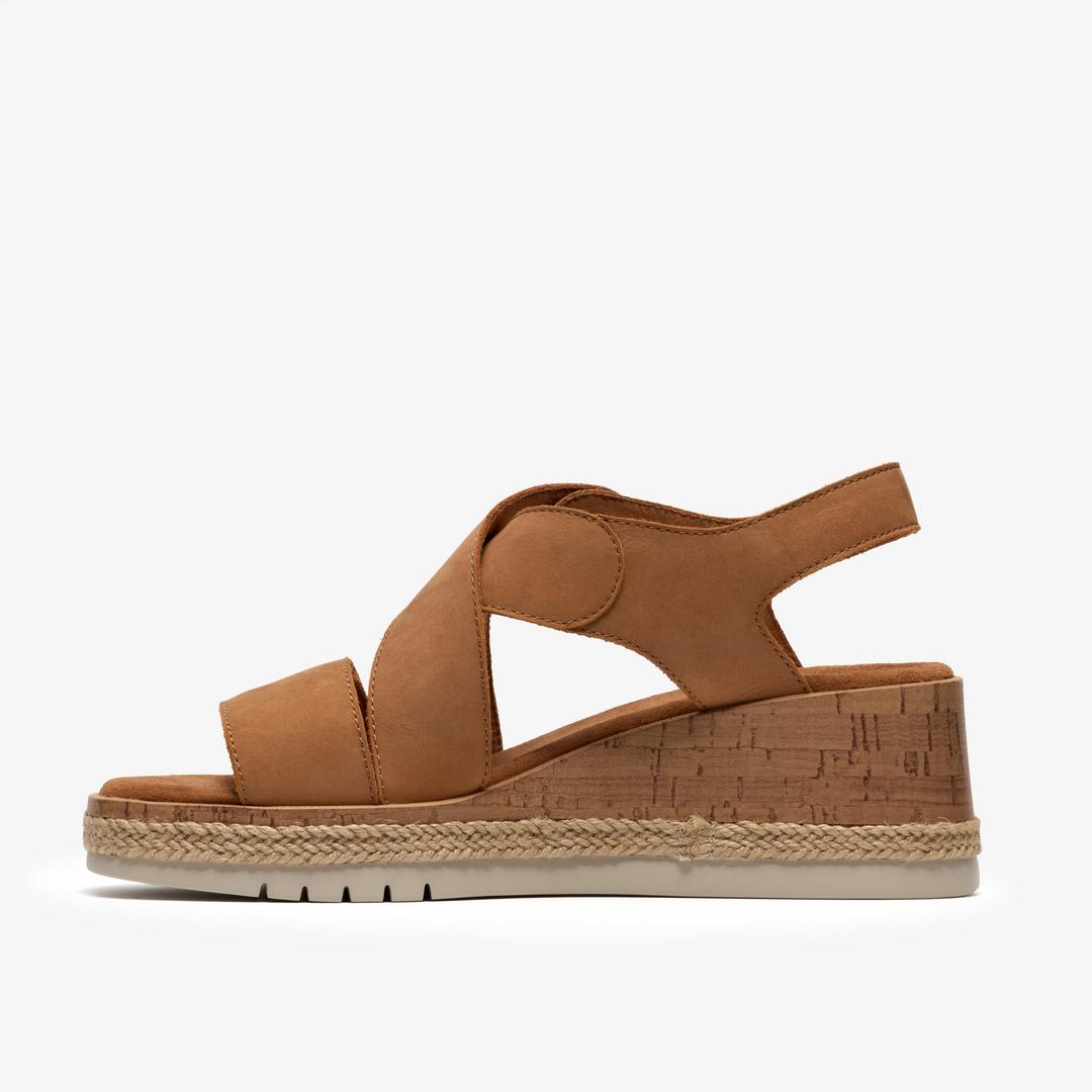 Womens Kidiki Sun Tan Nubuck Wedges - Image 2