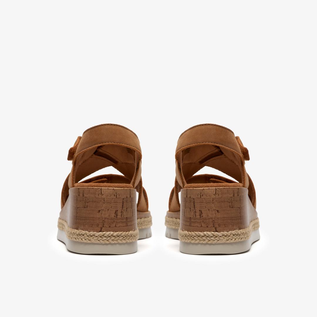 Womens Kidiki Sun Tan Nubuck Wedges - Image 5