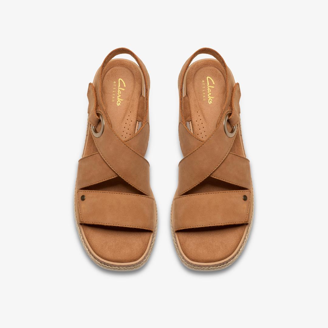 Womens Kidiki Sun Tan Nubuck Wedges - Image 6