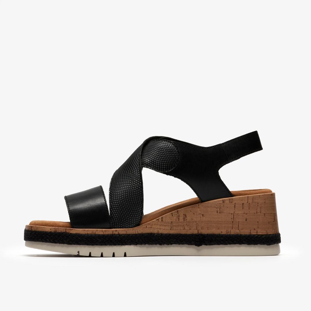 Womens Kidiki Sun Black Combination Wedges - Image 3