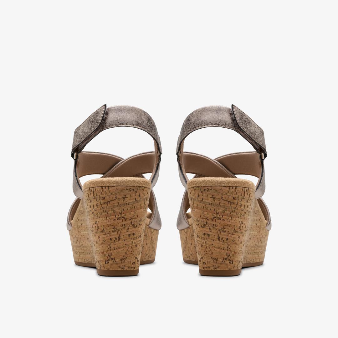 WOMENS Rose Style Taupe Metallic Wedges - Image 5