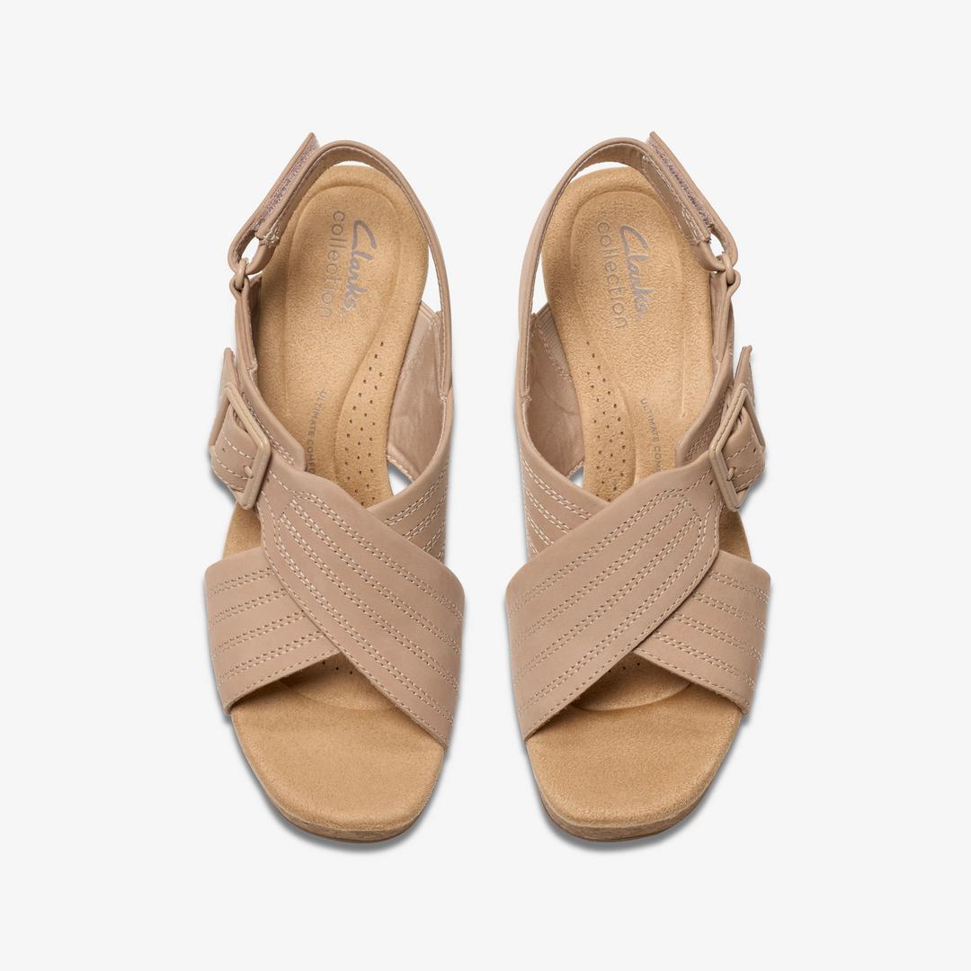 Womens Nerisa West Sand Nubuck Wedges - Image 6