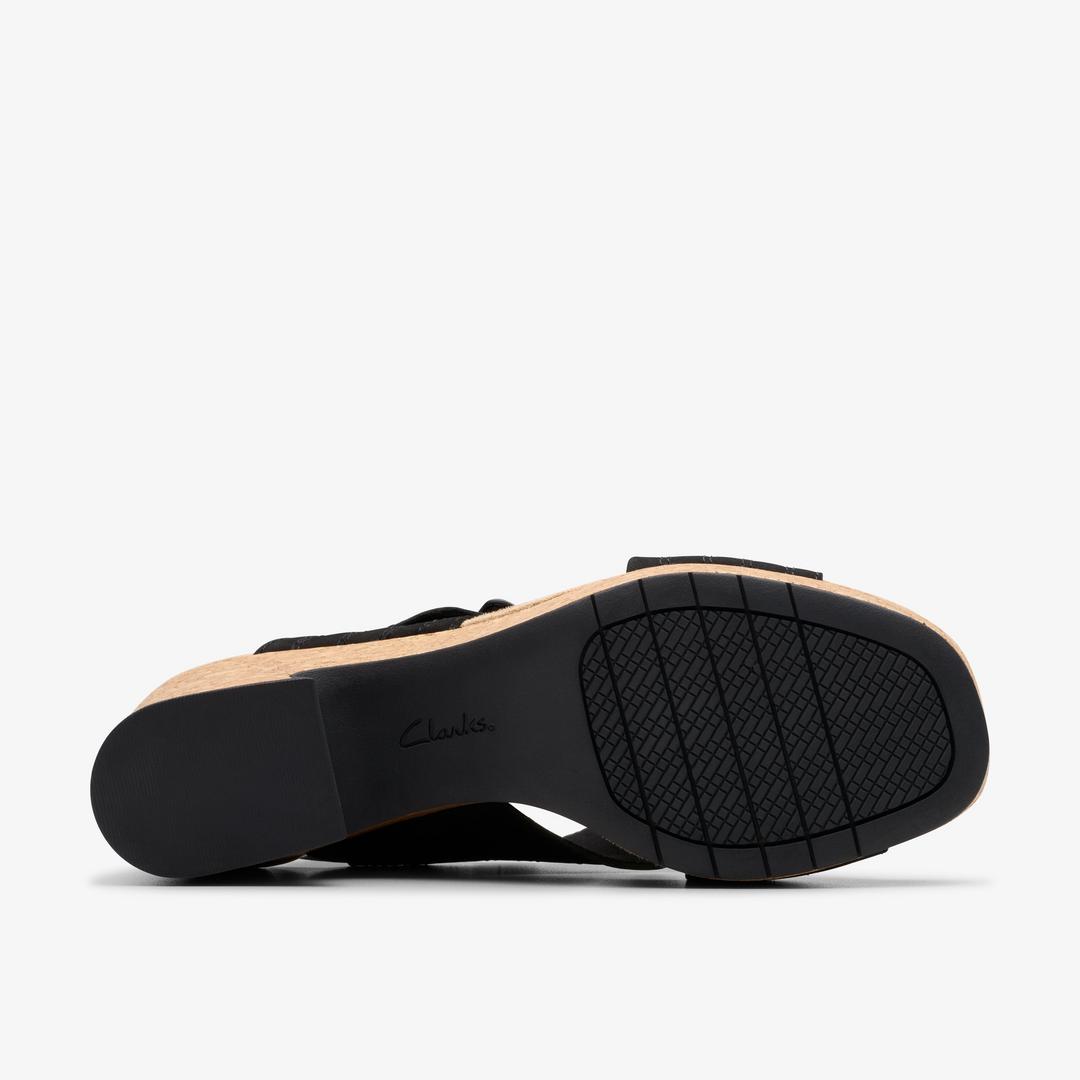 Womens Nerisa West Black Nubuck Wedges - Image 3