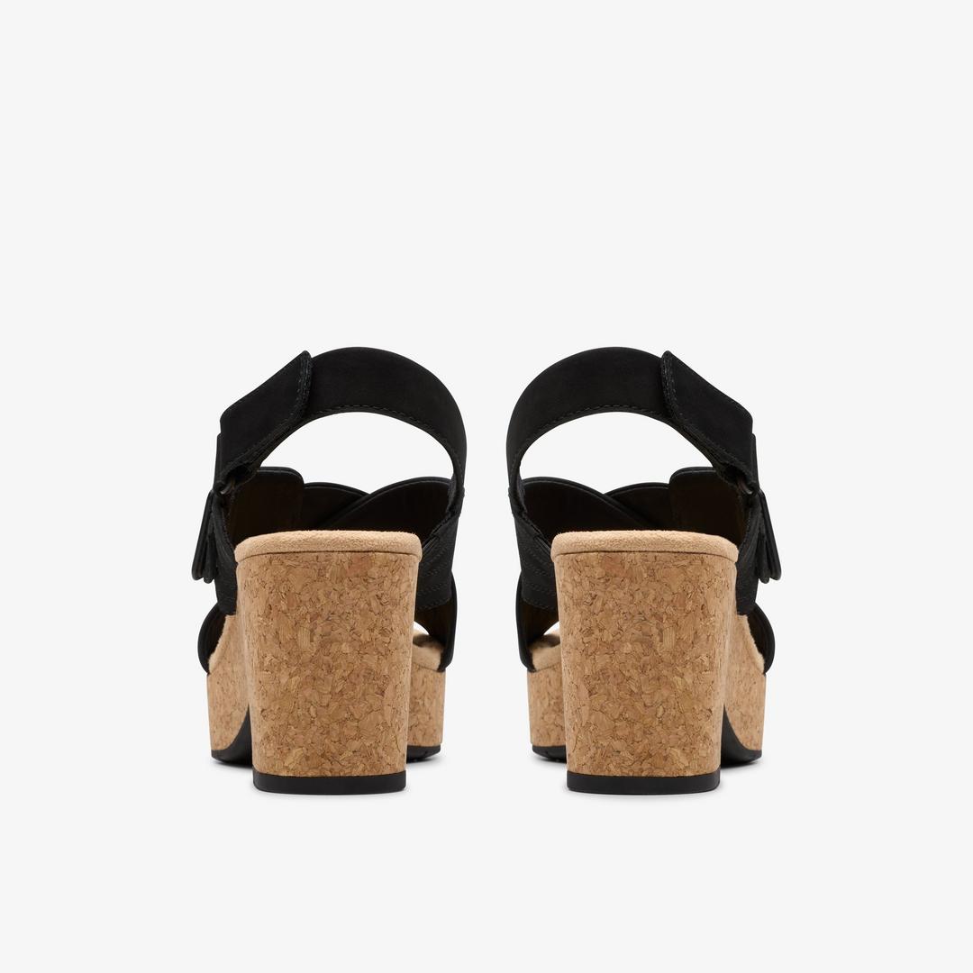 Womens Nerisa West Black Nubuck Wedges - Image 5