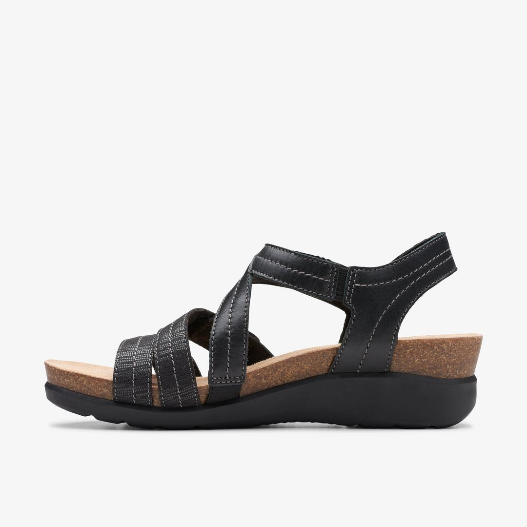 Womens Calenne Clara Black Wedge Sandals - Image 2