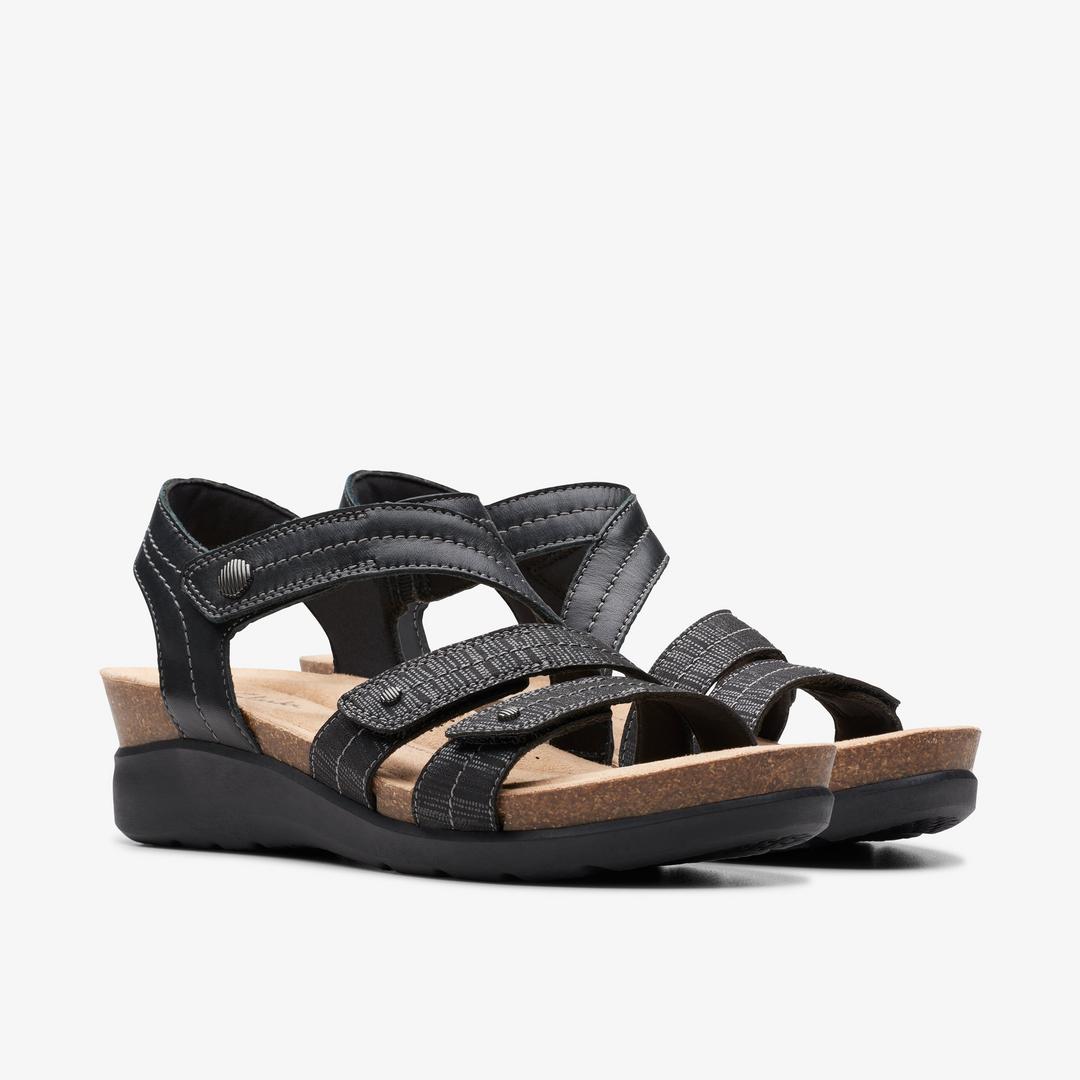Womens Calenne Clara Black Wedge Sandals - Image 4