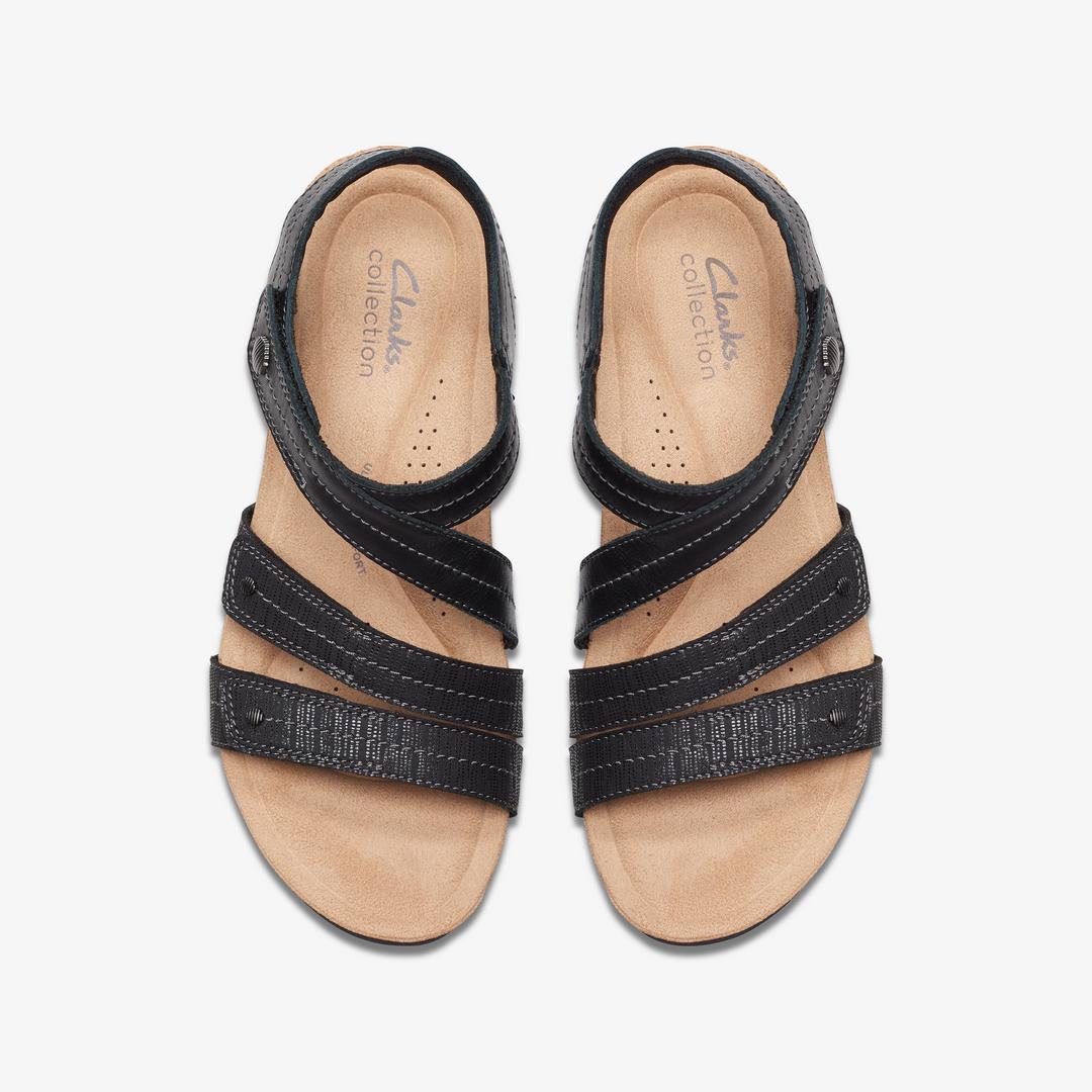 Womens Calenne Clara Black Wedge Sandals - Image 6