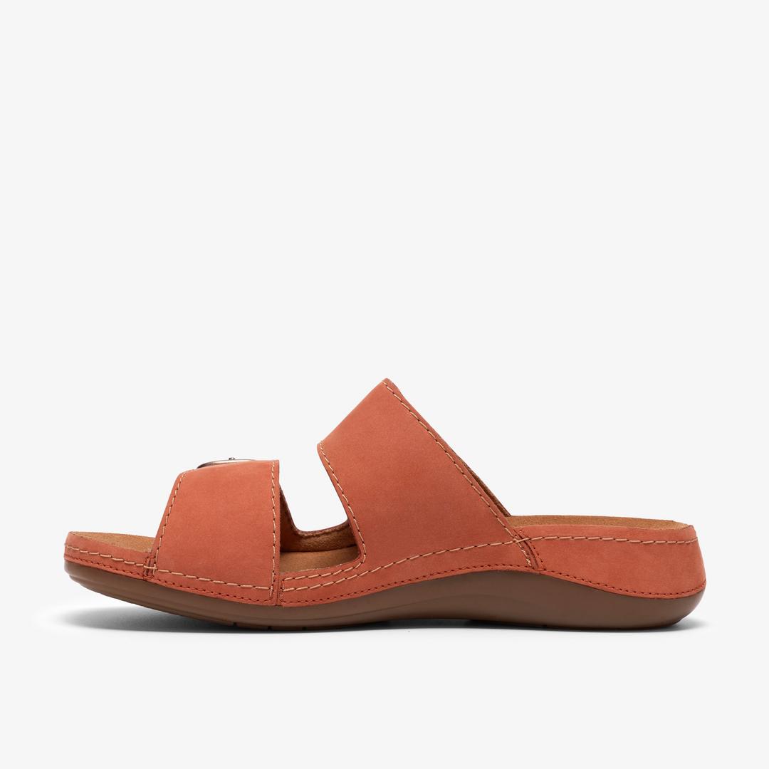 Womens Cecily Step Burnt Orange Flat Sandals - Image 2