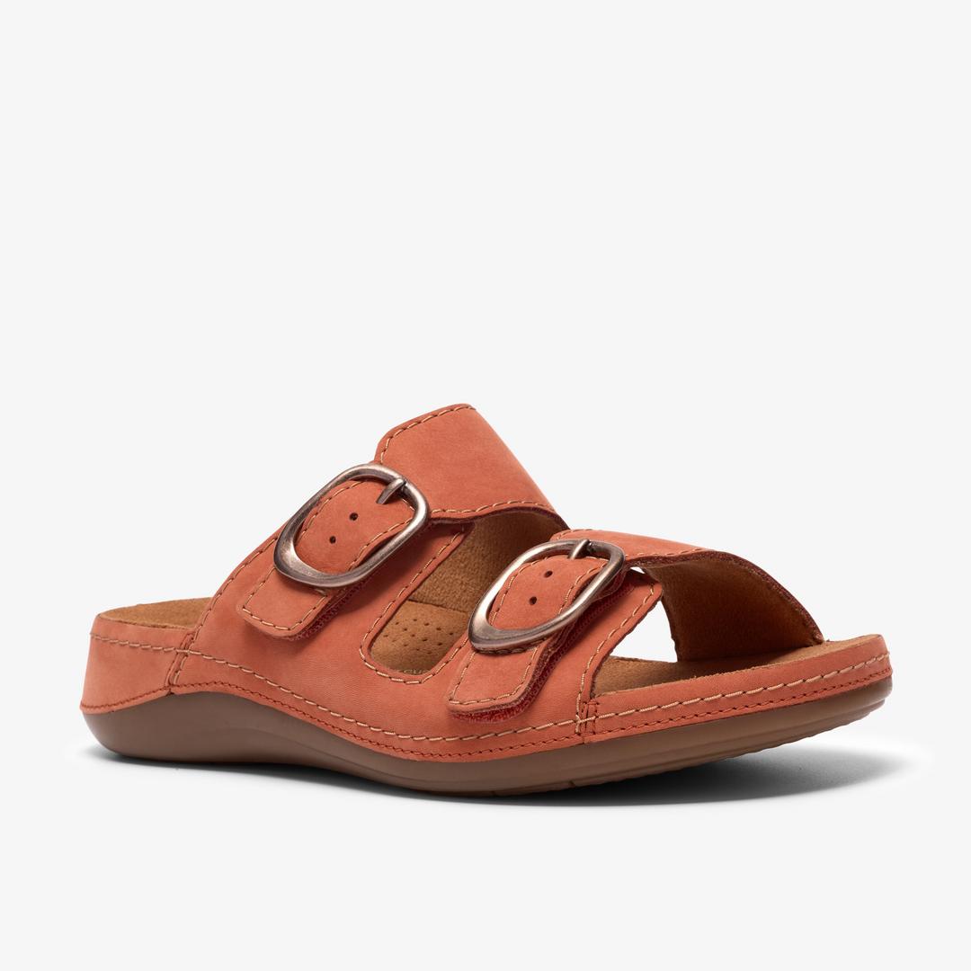 Womens Cecily Step Burnt Orange Flat Sandals - Image 4