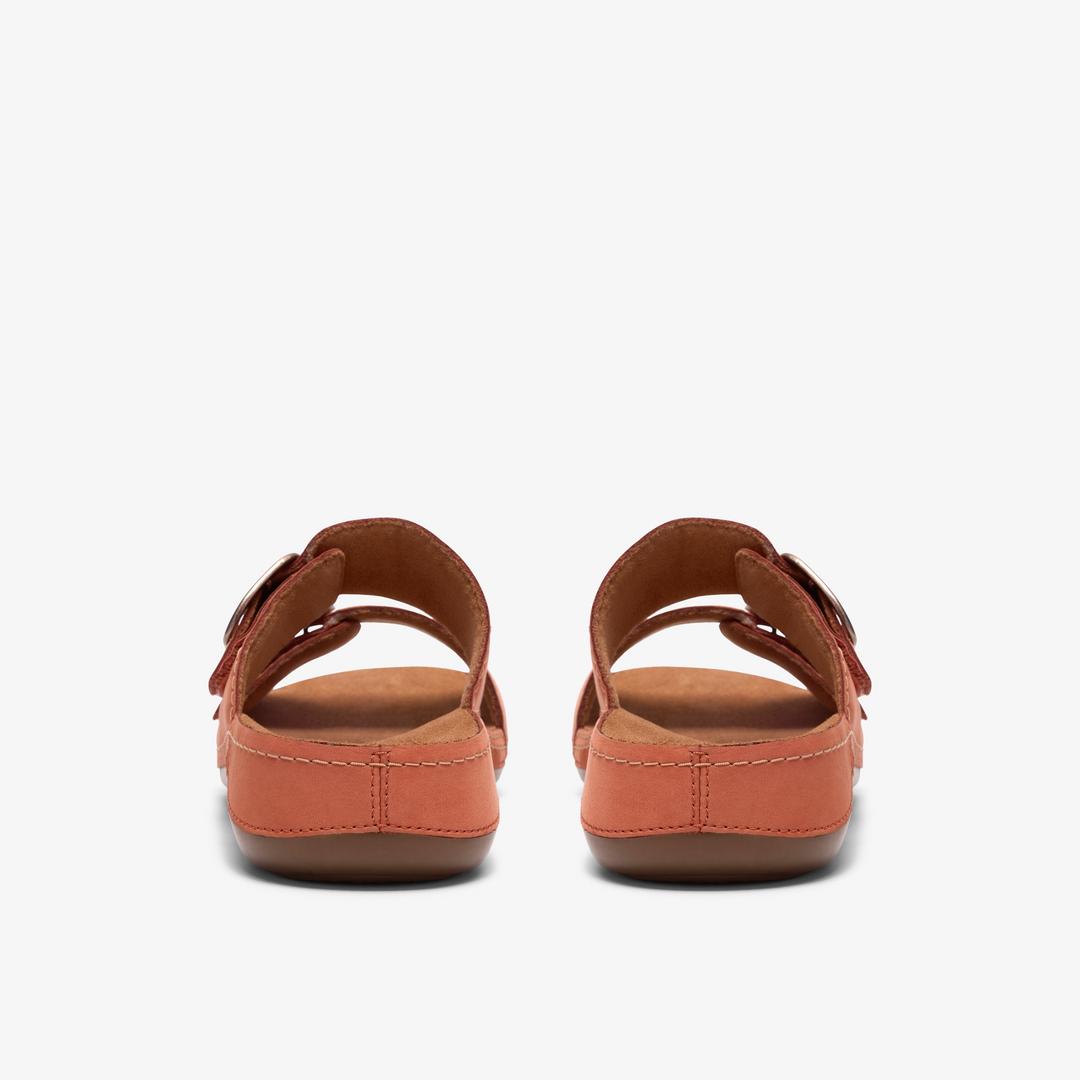 Womens Cecily Step Burnt Orange Flat Sandals - Image 5