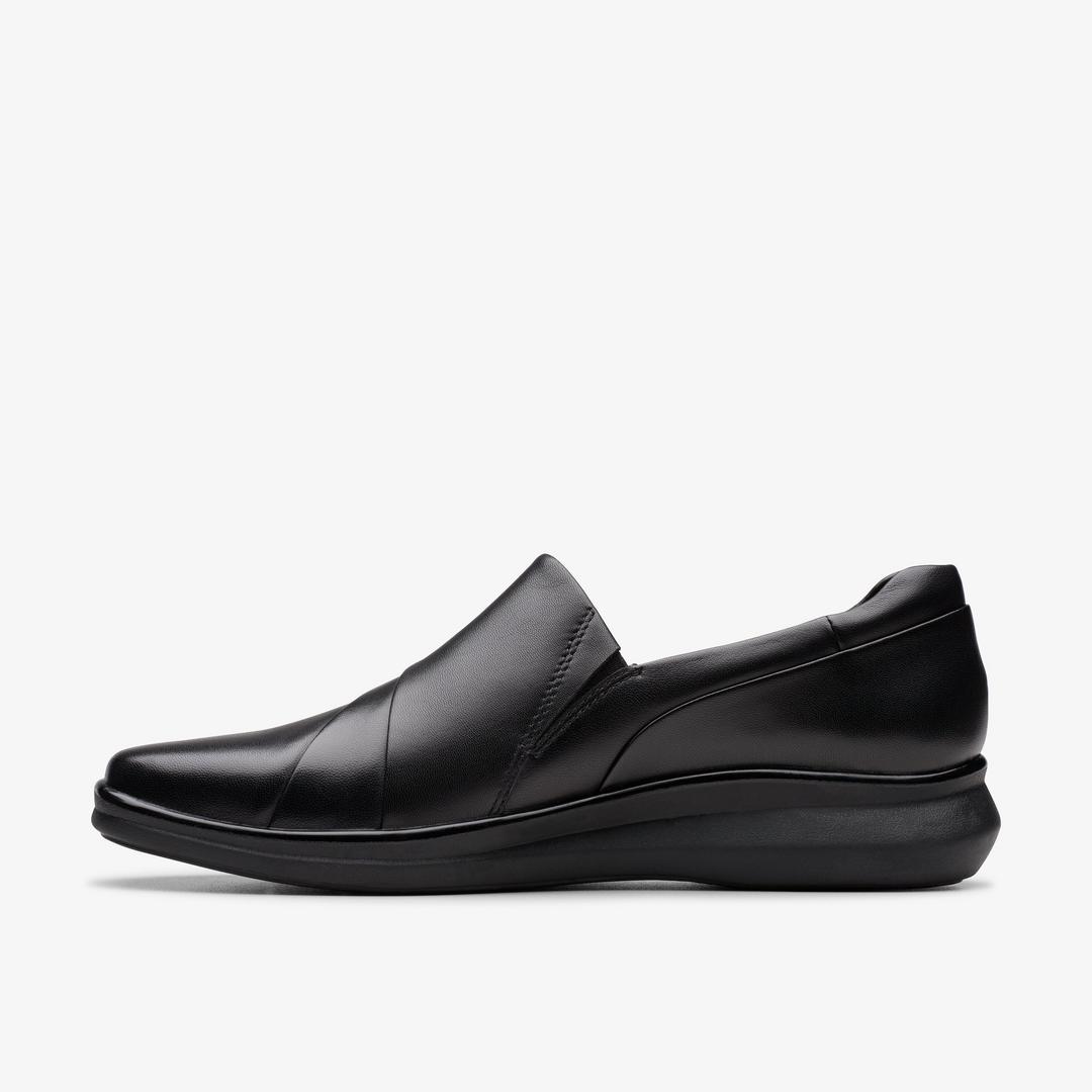 Womens Lynell Slip Black Leather Slip-Ons - Image 2