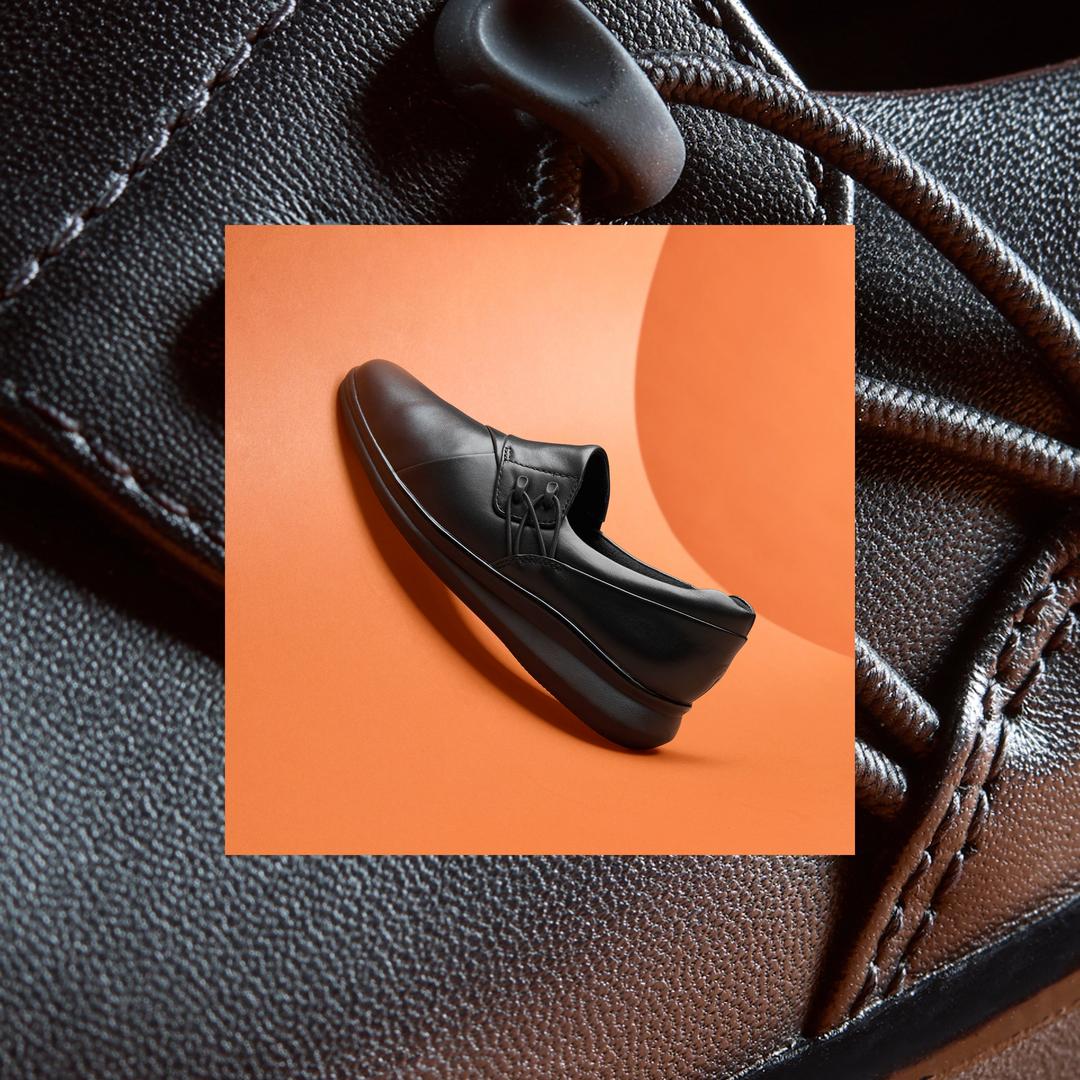 Womens Lynell Slip Black Leather Slip-Ons - Image 3