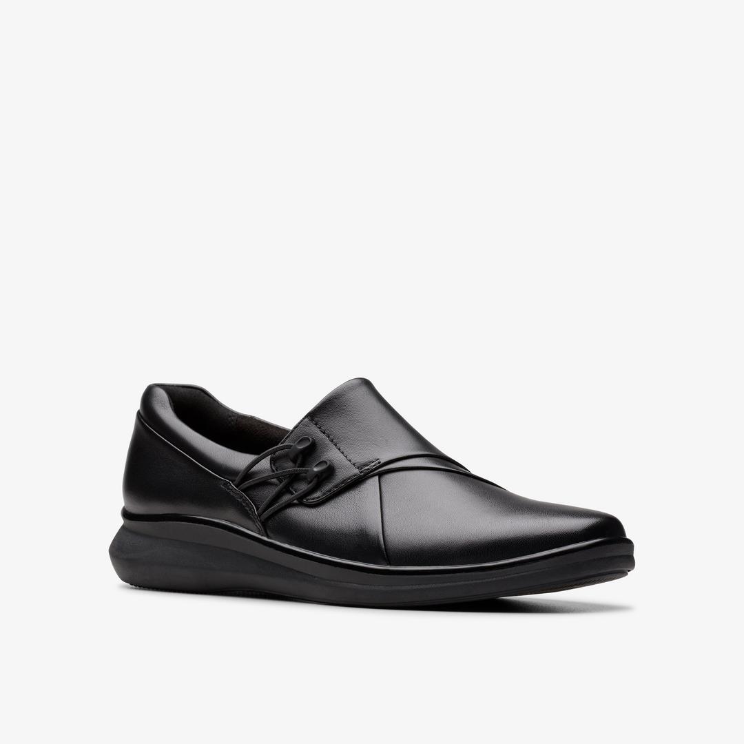 Womens Lynell Slip Black Leather Slip-Ons - Image 6