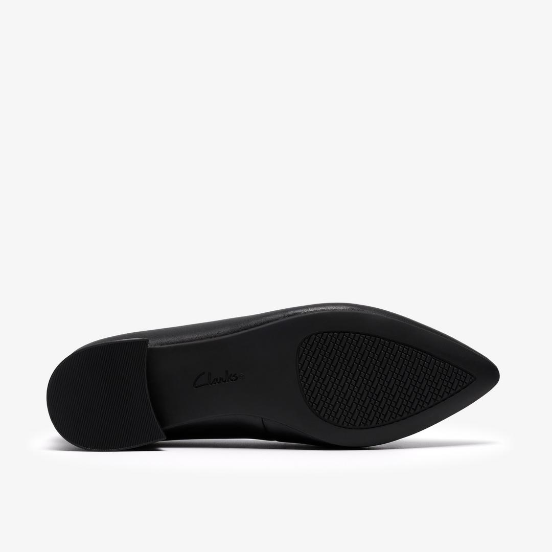 Womens Natalyn Trim Black Leather Slip-Ons - Image 3