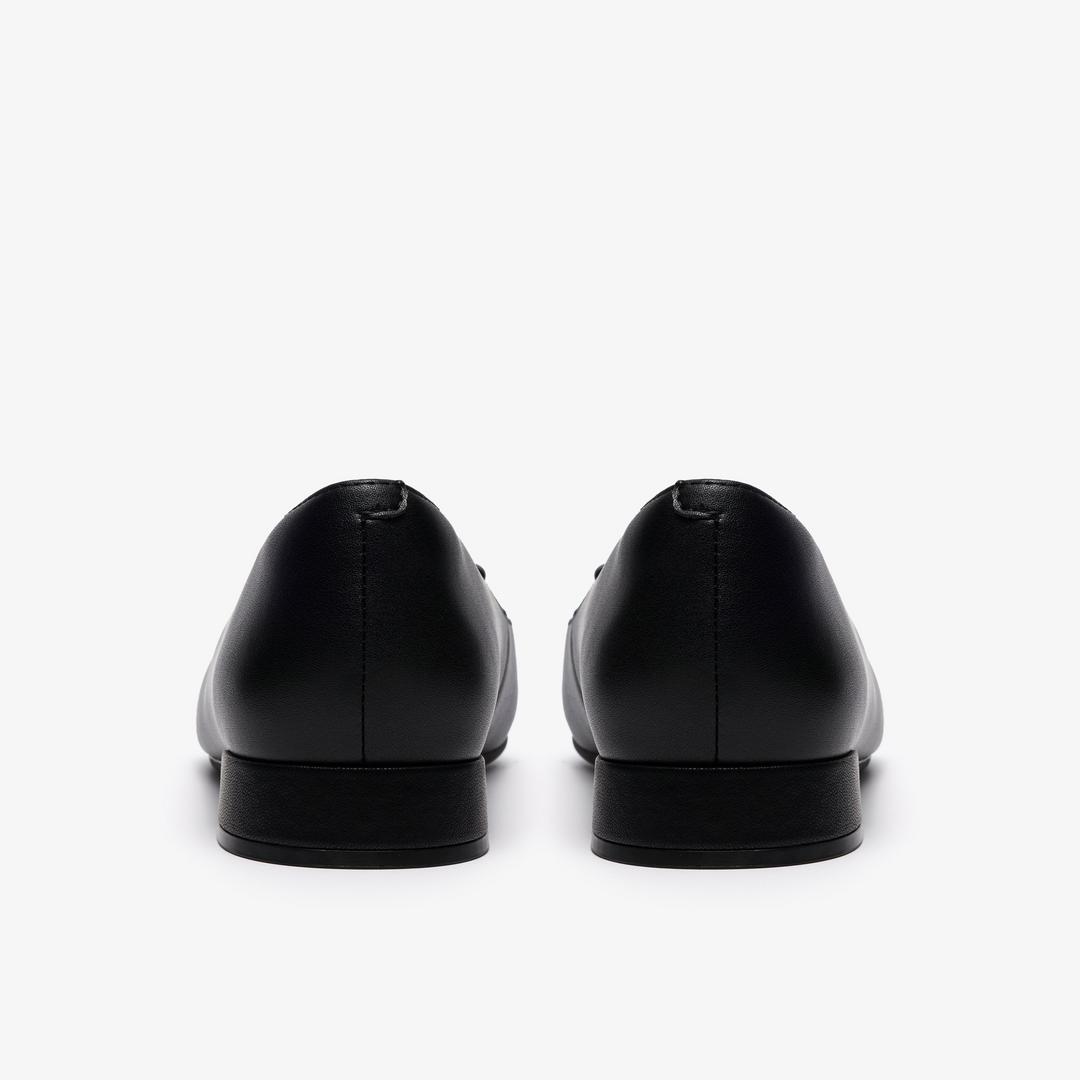 Womens Natalyn Trim Black Leather Slip-Ons - Image 5