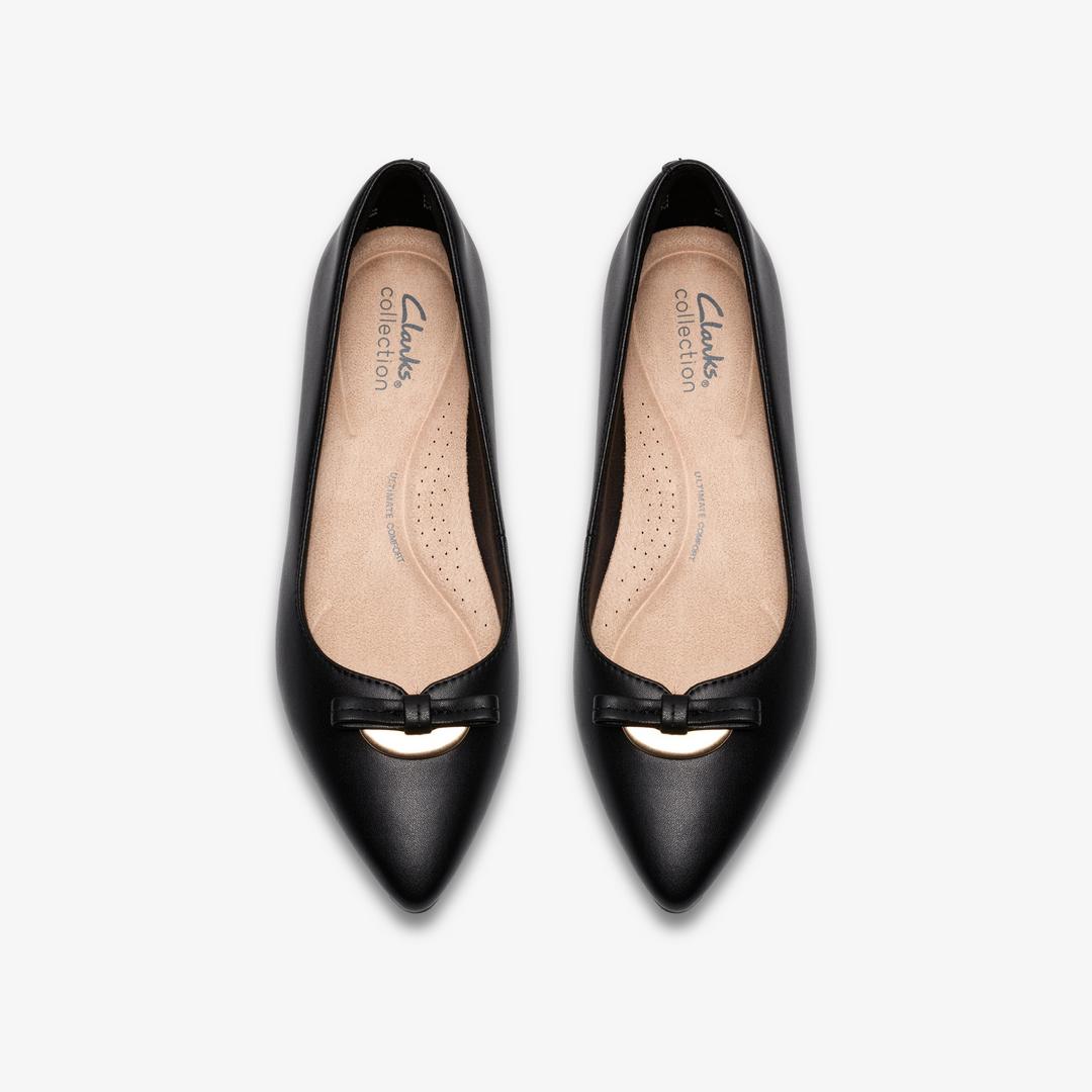 Womens Natalyn Trim Black Leather Slip-Ons - Image 6