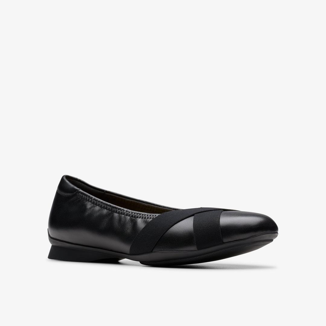 Womens Jazmynn Gem Black Leather Flats - Image 4