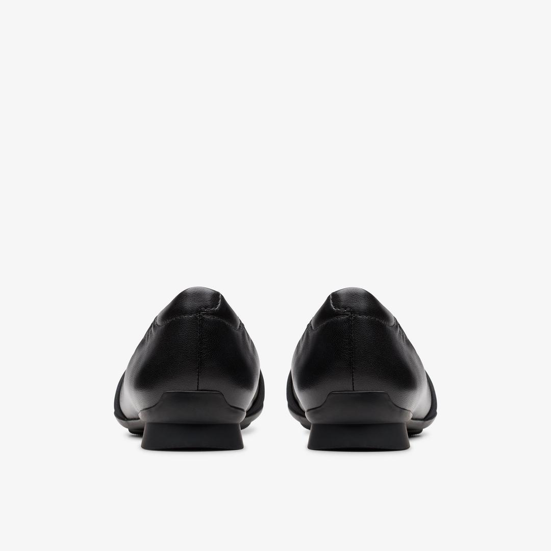 Womens Jazmynn Gem Black Leather Flats - Image 5