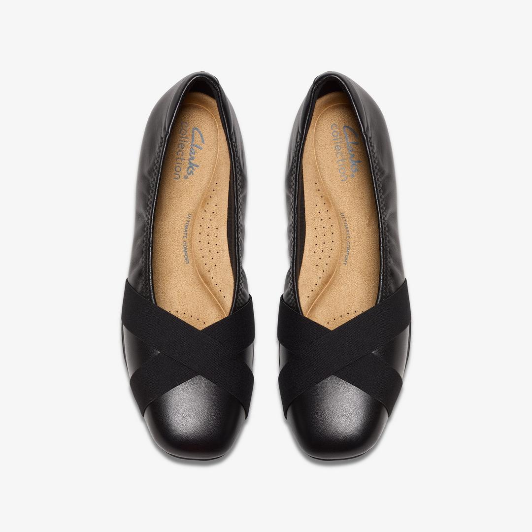 Womens Jazmynn Gem Black Leather Flats - Image 6