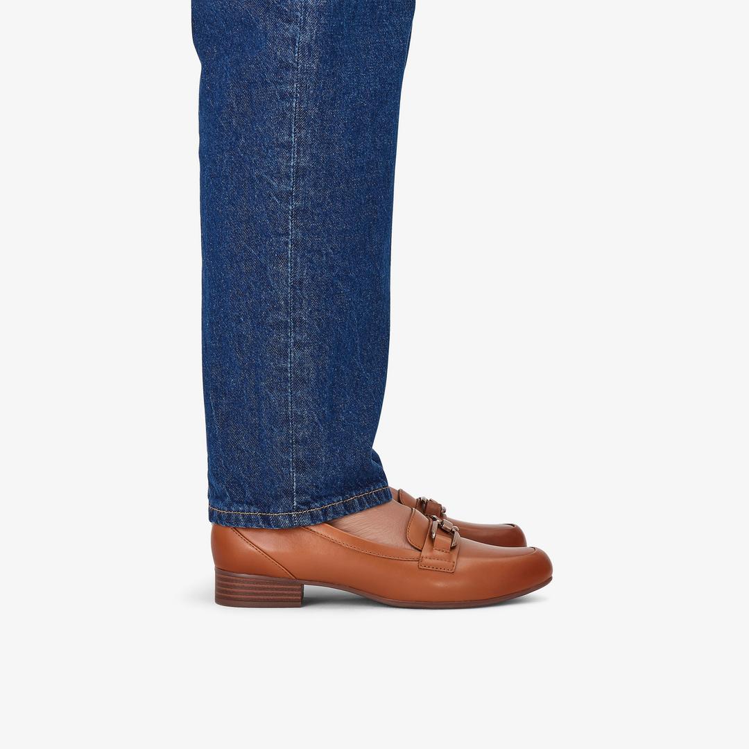 Womens Juliet Echo Tan Leather Loafers - Image 2