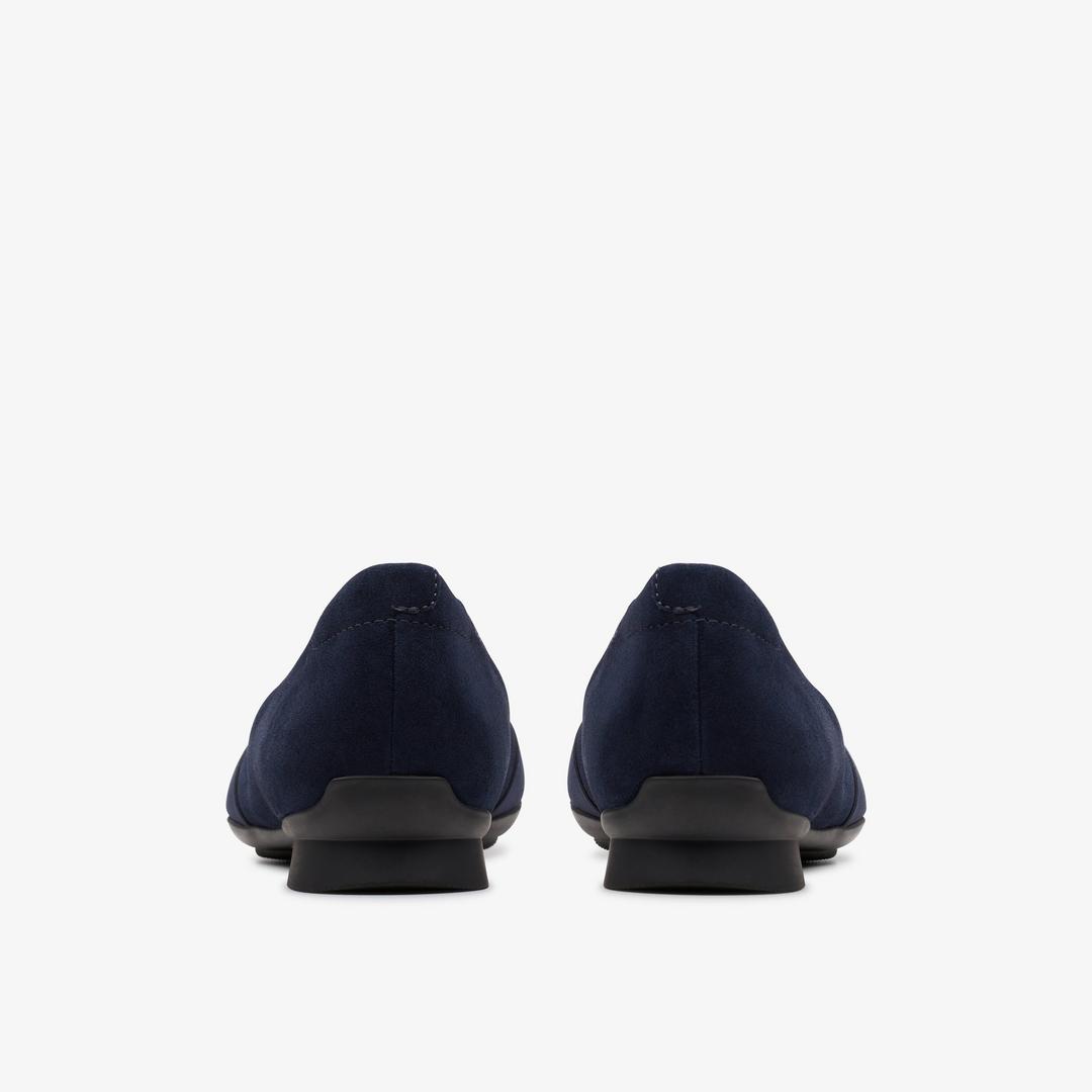 Womens Jazmynn Gem Navy Suede Ballet Flats - Image 6