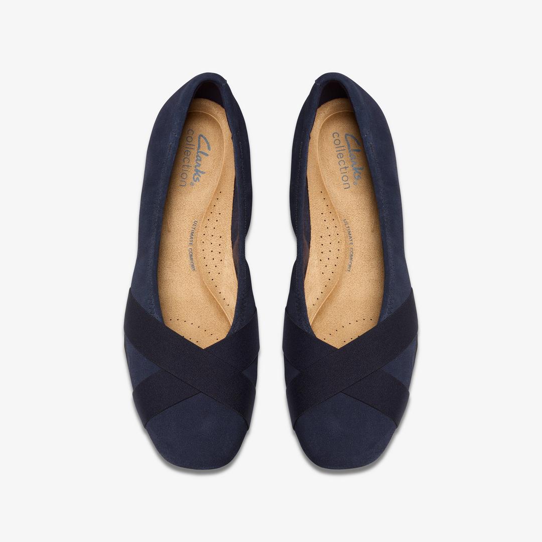 Womens Jazmynn Gem Navy Suede Ballet Flats - Image 7