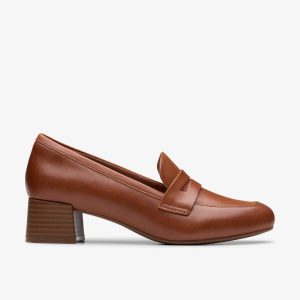Womens Iridessa Sky Dark Tan Leather Loafers