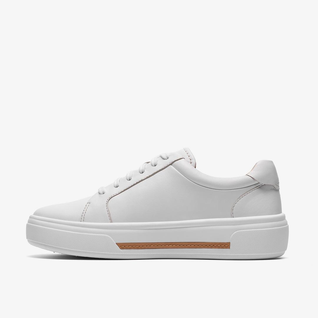Womens Hollyrose Zip White Leather Sneakers - Image 3