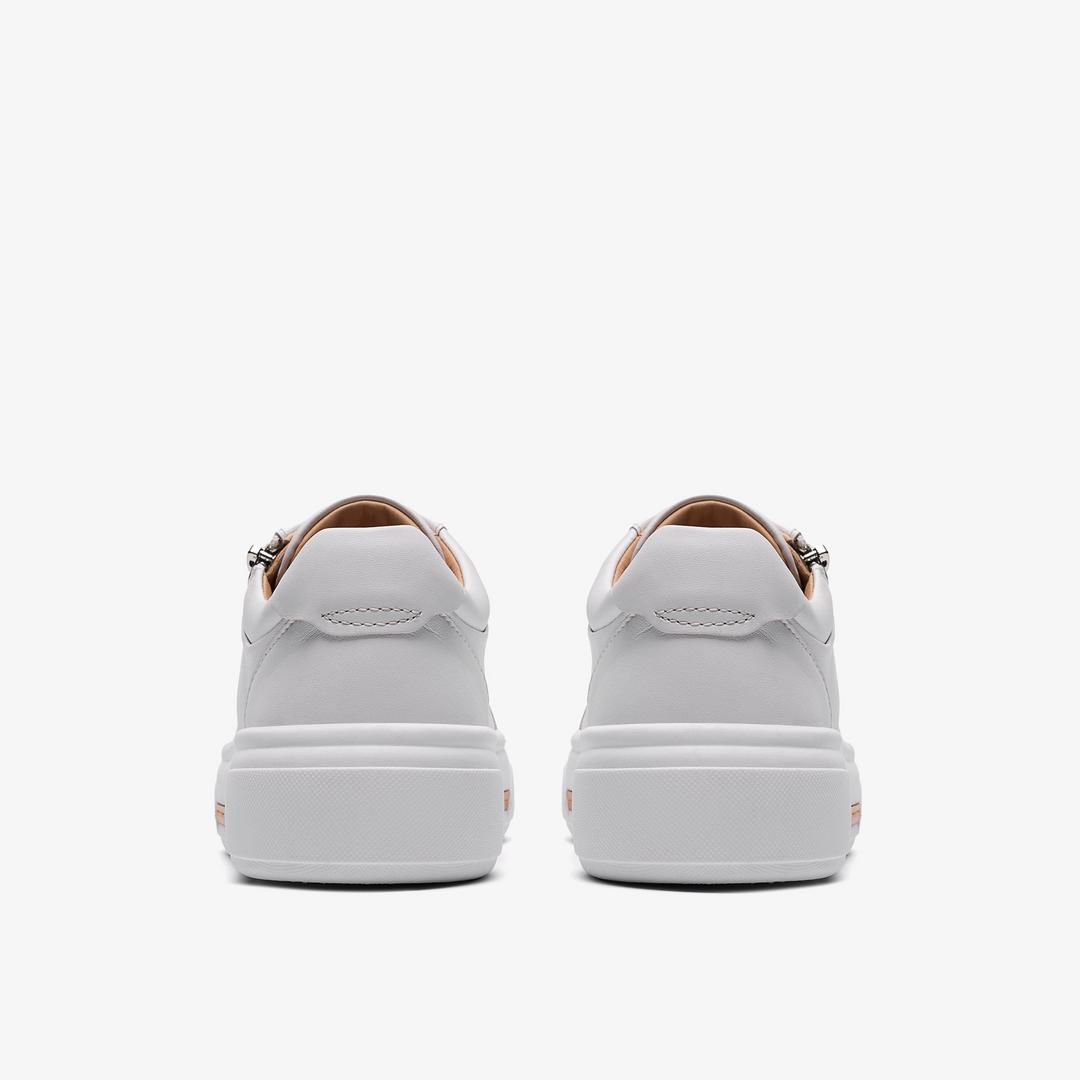 Womens Hollyrose Zip White Leather Sneakers - Image 6