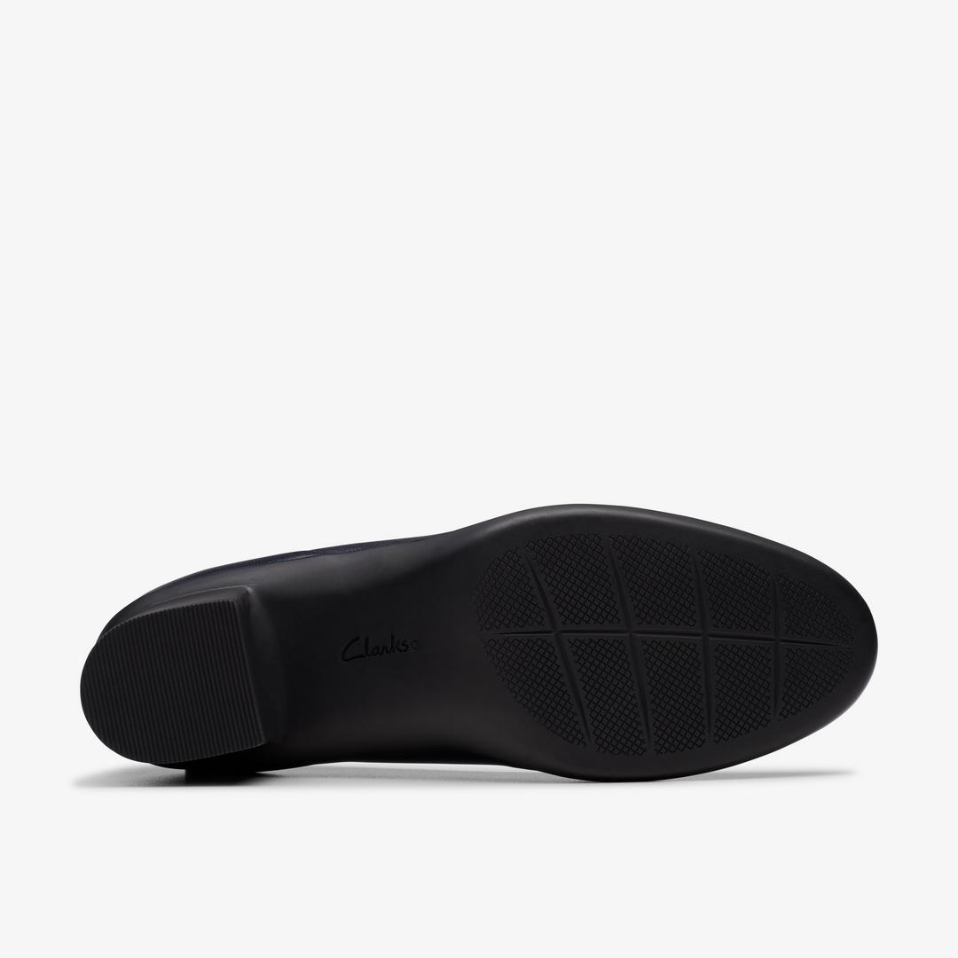 Womens Shaya Poppy Navy Leather Pumps - Image 3