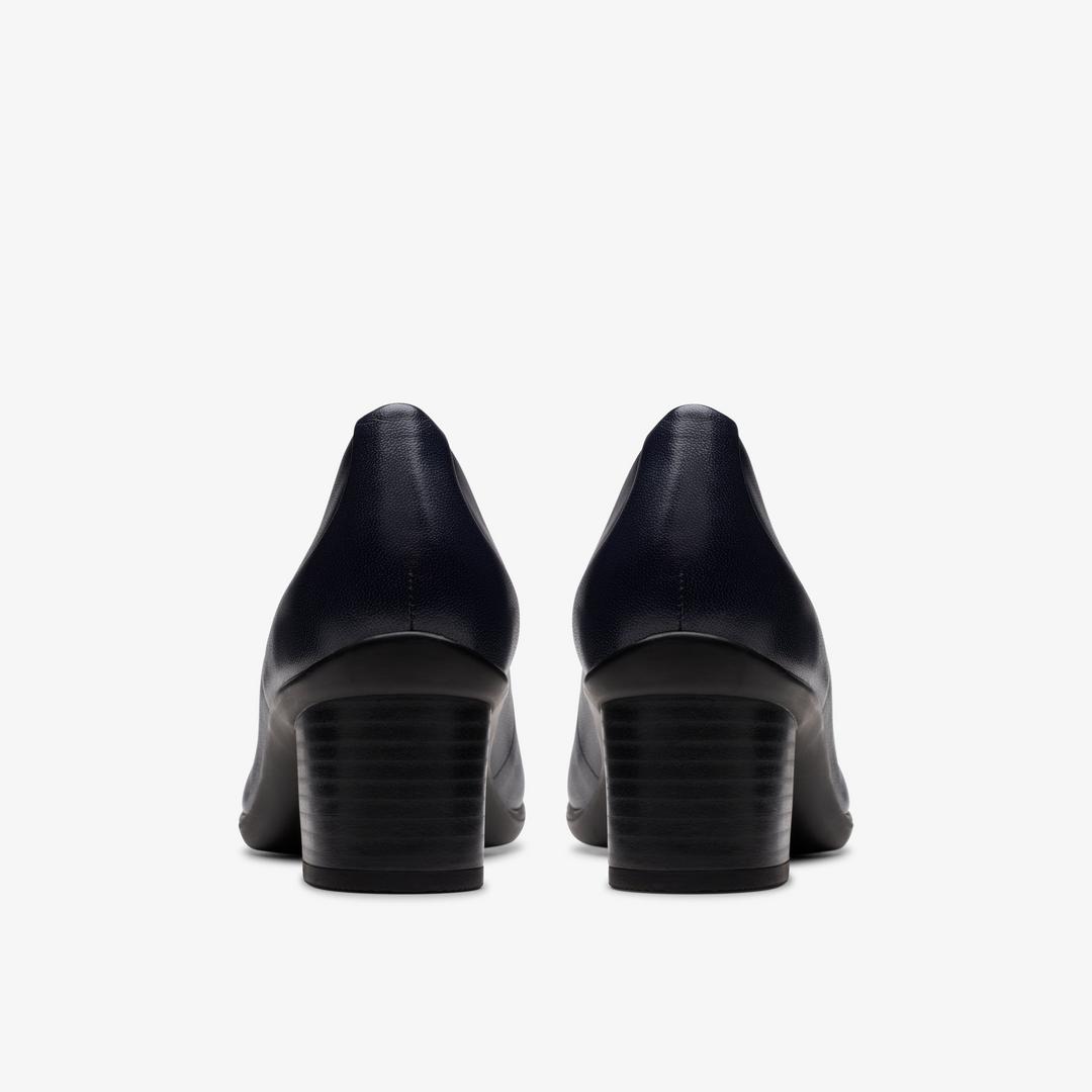 Womens Shaya Poppy Navy Leather Pumps - Image 5