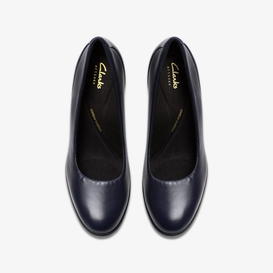 Womens Shaya Poppy Navy Leather Pumps - Image 6