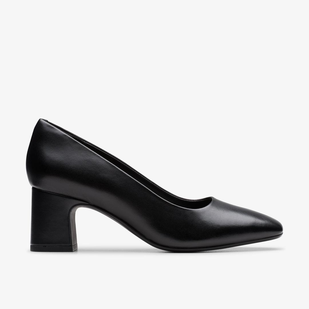 WOMENS Fernie Court Black Leather Court Shoes US
