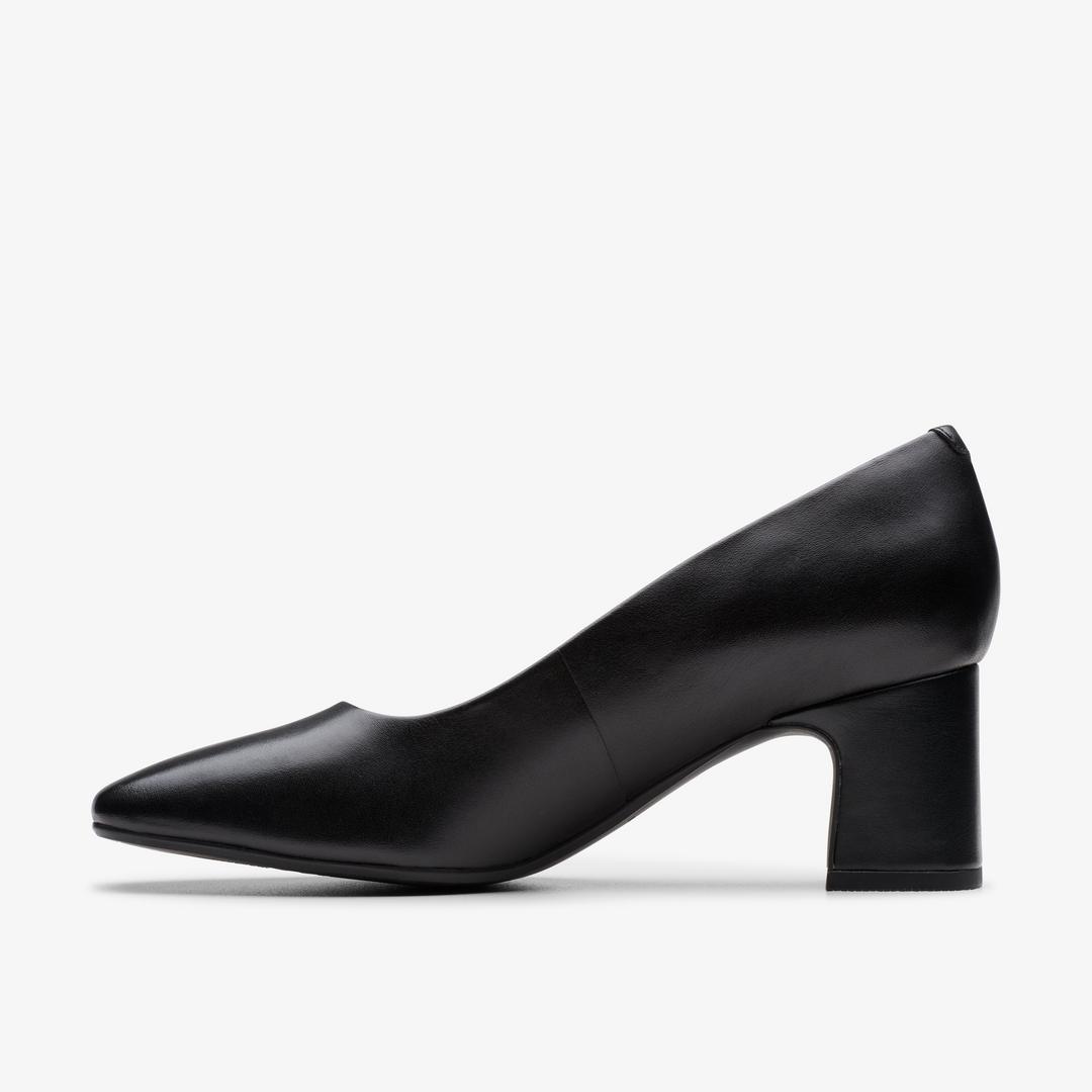 WOMENS Fernie Court Black Leather Court Shoes US - Image 2