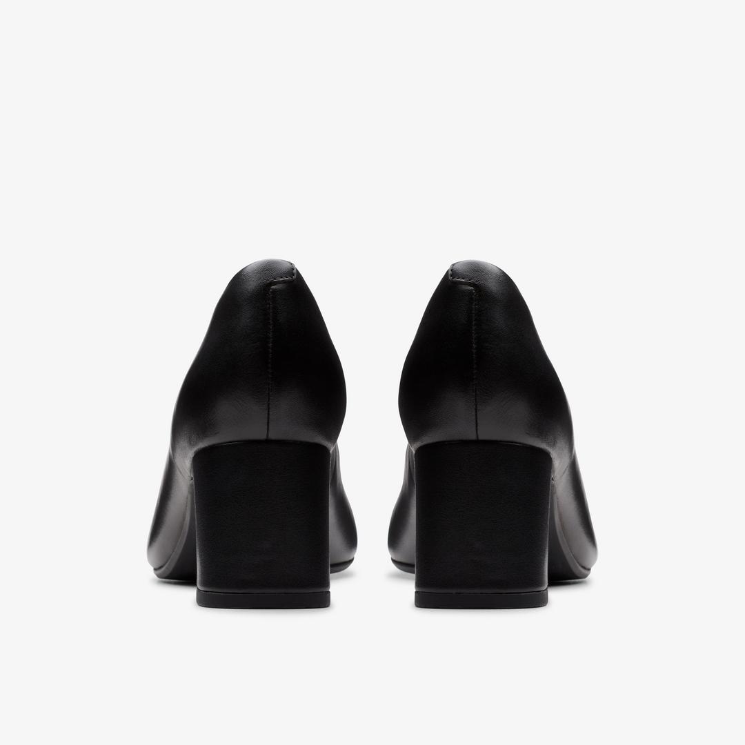 WOMENS Fernie Court Black Leather Court Shoes US - Image 5
