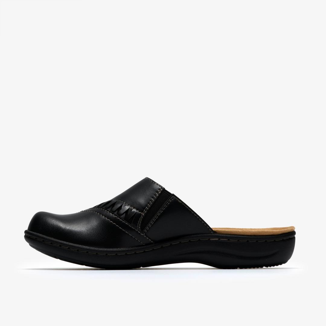 Womens Laurieann Lux Black Leather Clogs & Mules - Image 2