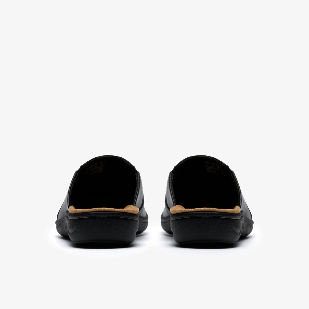 Womens Laurieann Lux Black Leather Clogs & Mules - Image 5