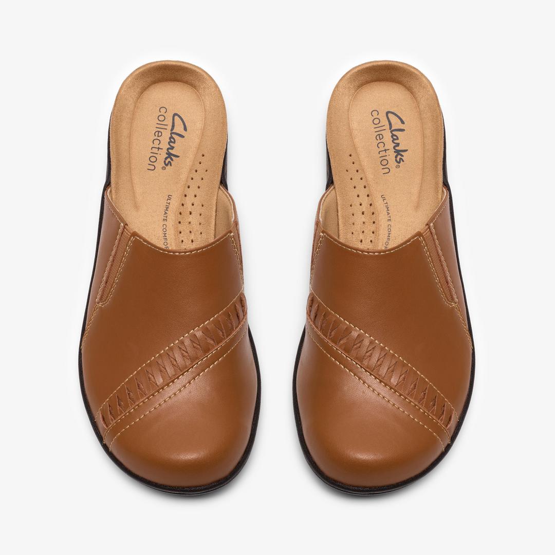 Womens Laurieann Lux Tan Leather Clogs & Mules - Image 6