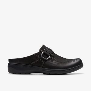 Womens Carleigh Viola Black Nubuck Clogs & Mules